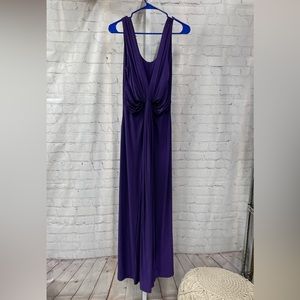 Chocolate Pickle gathered front drape purple sleeveless maxi dress size …